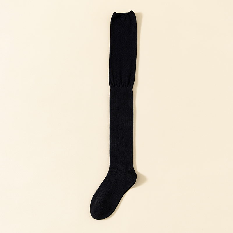 Jednojehlové bavlněné sexy černé dámské ponožky ke kolenům
