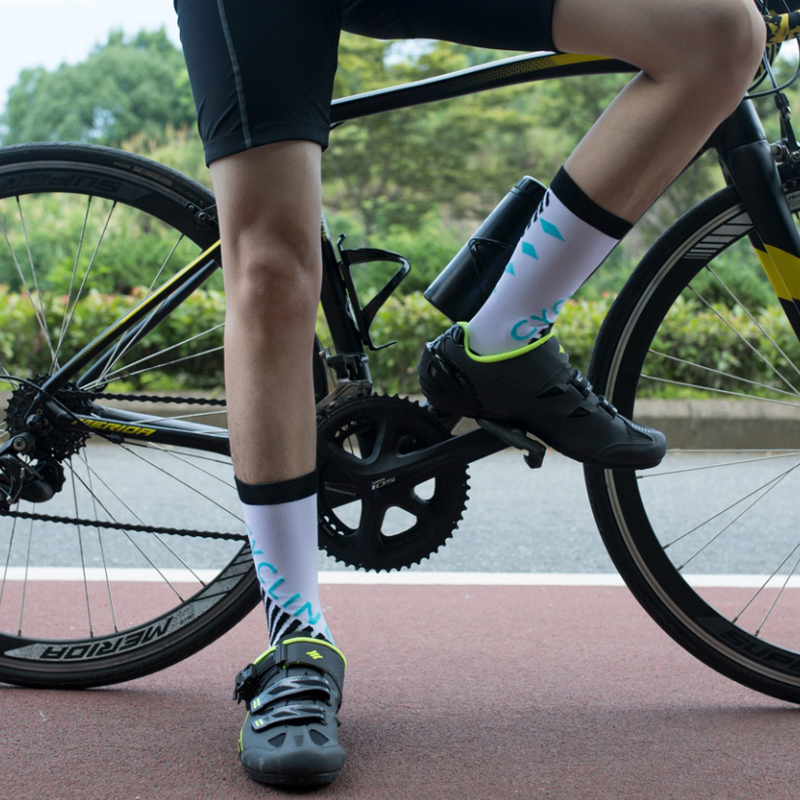 Venkovní cyklistické tlakové nylonové žakárové ponožky